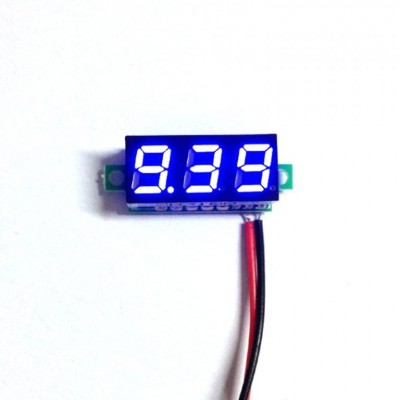 0.28 inch 3.5-30V Two Wire DC Voltmeter Blue