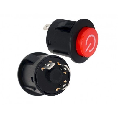 12V DC Round Push Button ON-OFF Switch For Ride On Electric Bikes And Cars