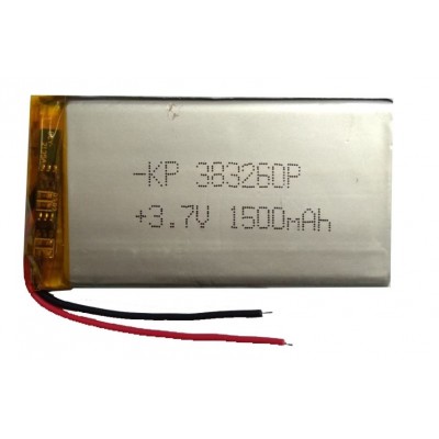 3.7V 1500mAH (Lithium Polymer) Lipo Rechargeable Battery Model KP-383260 3.7V 1500mAH (Lithium Polymer) Lipo Rechargeable Battery Model KP-383260