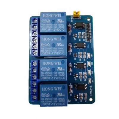 4 Channel 12V Relay Module with Optocoupler 4 Channel 12V Relay Module with Optocoupler