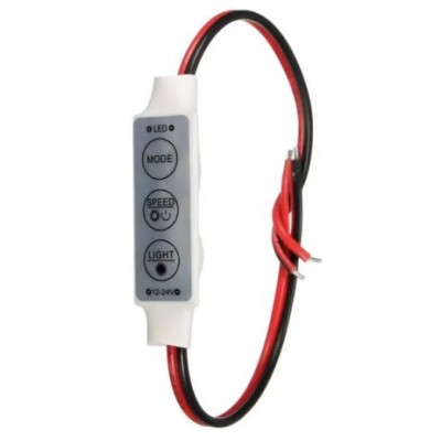5-24V MINI 3Key LED Controller with Red+Black Cable