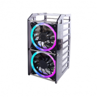 52Pi Raspberry Pi Cluster Case, with Fan120mm RGB LED 5V Fan for Raspberry Pi 4B/3B