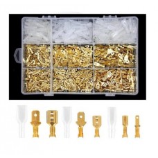 900PCS 2.8/4.8/6.3MM Golden Insulated Male Female Wire Connector Electrical Wire Crimp Terminals Spade Connectors Assorted Kit