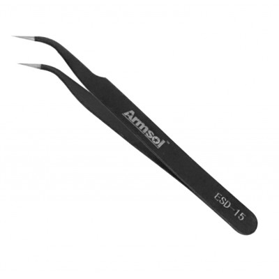 Armsol ESD-15 Black Steel Anti-Static Tweezer Bend