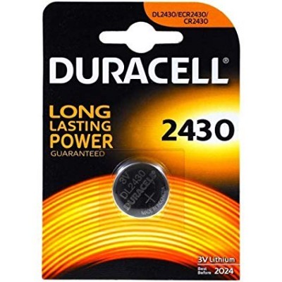 Duracell DL2430 (CR2430) 3V 285mAh Lithium Coin Cell Battery Duracell DL2430 (CR2430) 3V 285mAh Lithium Coin Cell Battery
