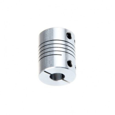 Flexible Aluminium Coupling OD: 25mm x L: 32mm Bore: 5x8mm