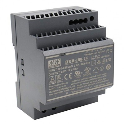 HDR-100-24 Mean well SMPS - 24V 3.83A 92W Din Rail Metal Power Supply