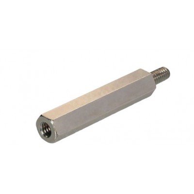 M3x50mm Male to Female Nickel Plated Brass Hex Standoff Spacer - 5 Pieces pack