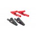 Mini Insulated Alligator Clips to 2mm Banana Socket Jack - Black Red pair