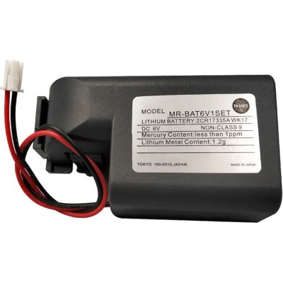 MITSUBISHI MR-BAT6V1SET 6V 1650mAh 2CR17335A WK17 PLC Backup Lithium Battery with Connector For Servo CNC System
