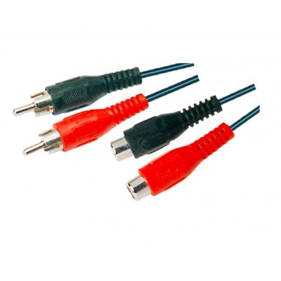 MX 2 RCA Male Plug To MX 2 RCA Female Socket Cord 1.5 Meter (MX-779) - 25 Pieces Pack