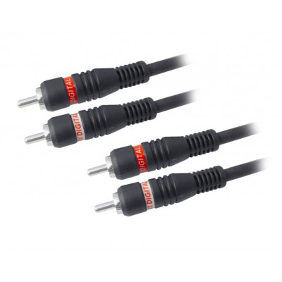 MX 2 RCA Male Plug To MX 2 RCA Male Cord High Resolution OFC Cable 1.5 Meter (MX-795) - 10 Pieces Pack