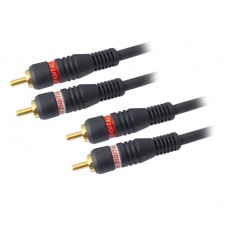 MX 2 RCA Male Plug To MX 2 RCA Male Cord High Resolution OFC Cable Gold Plated 3 Meter (MX-797A) - 6 Pieces Pack