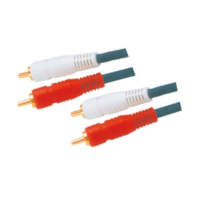 MX 2 RCA Male Plug To MX 2 RCA Male Plug Cord High Resolution OFC Cable Tip Gold Plated 0.3 Meter (MX-836) - 10 Pieces Pack