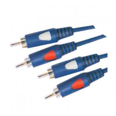 MX 2 RCA Male Plug To MX 2 RCA Male Plug Cord Super Dual Moulded 1.5 Meter (MX-556) - 25 Pieces Pack