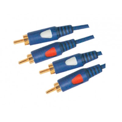 MX 2 RCA Male Plug To MX 2 RCA Male Plug Cord Super Gold Plated Dual Moulded 10 Meter (MX-557B) - 10 Pieces Pack