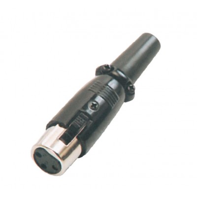 MX 3 Pin MIC Female Extension Socket Connector XLR with Black Coating (MX-1015) MX 3 Pin MIC Female Extension Socket Connector XLR with Black Coating (MX-1015)