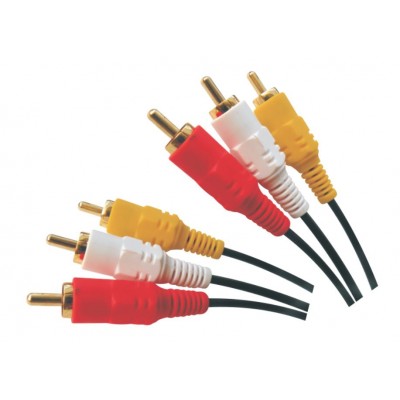 MX 3 RCA Male Plug To MX 3 RCA Male Plug Cord Tip Gold Plated 3 Meters (MX-733C) - 10 Pieces Pack MX 3 RCA Male Plug To MX 3 RCA Male Plug Cord Tip Gold Plated 3 Meters (MX-733C) - 10 Pieces Pack
