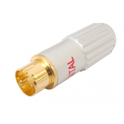 MX 5 Pin Mini DIN Male Connector Metal Solder Type Gold Plated (MX-267) - 10 Pieces Pack