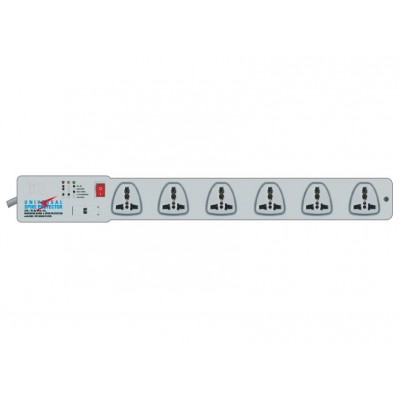 MX 6 Outlet Universal Spike Protector 5 Amp 1.5 Meter (MX-976A) - 10 Pieces Pack