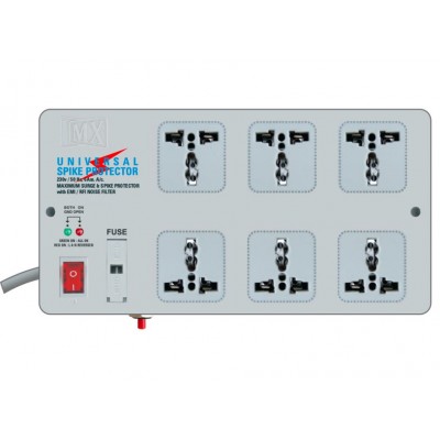 MX 6 Outlet Universal Spike Protector 5 Amp with Circuit Breaker 1.5 Meter (MX-978) - 10 Pieces Pack MX 6 Outlet Universal Spike Protector 5 Amp with Circuit Breaker 1.5 Meter (MX-978) - 10 Pieces Pack