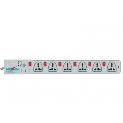 MX 6 Outlet Universal Spike Protector 5 Amp with Individual Switch 3 Meter (MX-983B)