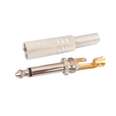 MX 6.35mm P-38 Mono Male Connector Full Metal With Spring Copper Plated Contact Gold Plated (MX-67GP) - 200 Pieces Pack MX 6.35mm P-38 Mono Male Connector Full Metal With Spring Copper Plated Contact Gold Plated (MX-67GP) - 200 Pieces Pack