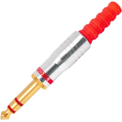 MX 6.35mm P-38 Mono Male Connector Heavy Duty Copper Plated with Spring Fully Gold Plated (MX-165B) - 10 Pieces Pack MX 6.35mm P-38 Mono Male Connector Heavy Duty Copper Plated with Spring Fully Gold Plated (MX-165B) - 10 Pieces Pack