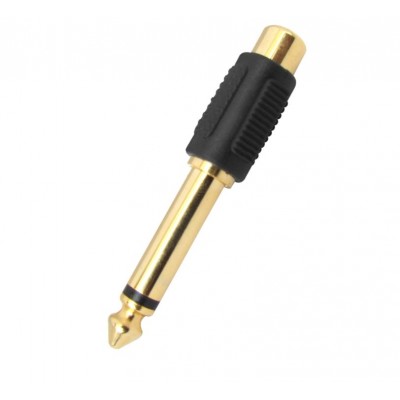 MX 6.35mm P-38 Mono Male Plug To MX RCA Female Connector Gold Plated (MX-145) - 50 Pieces Pack MX 6.35mm P-38 Mono Male Plug To MX RCA Female Connector Gold Plated (MX-145) - 50 Pieces Pack