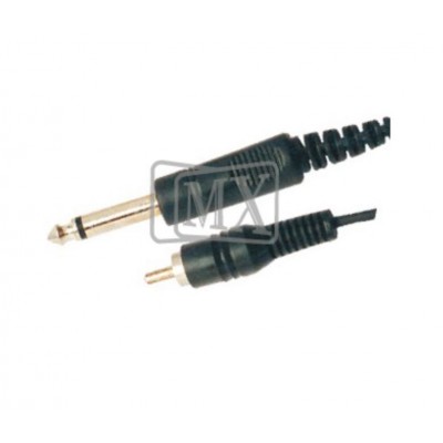 MX 6.35mm P-38 Mono Male Plug To MX RCA Male Plug Cord Super Deluxe 5 Meter (MX-643B) - 10 Pieces Pack MX 6.35mm P-38 Mono Male Plug To MX RCA Male Plug Cord Super Deluxe 5 Meter (MX-643B) - 10 Pieces Pack