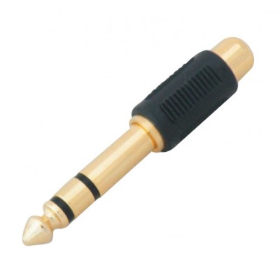 MX 6.35mm P-38 Stereo Male Plug To MX RCA Female Socket Connector Gold Plated (MX-835) - 25 Pieces Pack MX 6.35mm P-38 Stereo Male Plug To MX RCA Female Socket Connector Gold Plated (MX-835) - 25 Pieces Pack