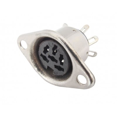 MX DIN Female Connector Metal 3 Pin Socket (MX-122) - 100 Pieces Pack