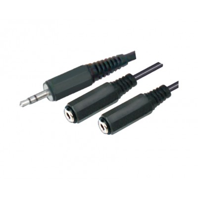 MX EP Stereo Male Plug 3.5mm To MX 2 EP Stereo Female Socket Cord 1.5 Meter (MX-246) - 10 Pieces Pack