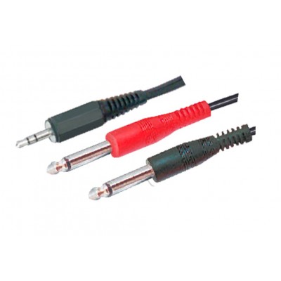 MX EP Stereo Male Plug 3.5mm To MX 2 P-38 Mono Male Plug Cord 10 Meter (MX-244D) - 5 Pieces Pack MX EP Stereo Male Plug 3.5mm To MX 2 P-38 Mono Male Plug Cord 10 Meter (MX-244D) - 5 Pieces Pack