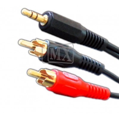 MX EP Stereo Male Plug 3.5mm To MX 2 RCA Male Plug Cord Gold Plated 1.5 Meter (MX-560A) MX EP Stereo Male Plug 3.5mm To MX 2 RCA Male Plug Cord Gold Plated 1.5 Meter (MX-560A)