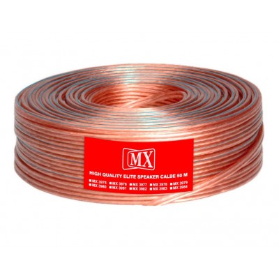 MX High Performance Speaker Cable Transparent 21 Wire OD 2.5mm x 5mm 50 Meter Coil (MX-3981) MX High Performance Speaker Cable Transparent 21 Wire OD 2.5mm x 5mm 50 Meter Coil (MX-3981)