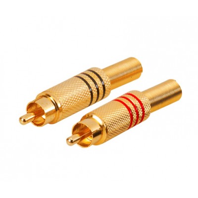 MX RCA Male Connector Full Metal With Spring Gold Plated (MX-843) - 50 Pieces Pack MX RCA Male Connector Full Metal With Spring Gold Plated (MX-843) - 50 Pieces Pack