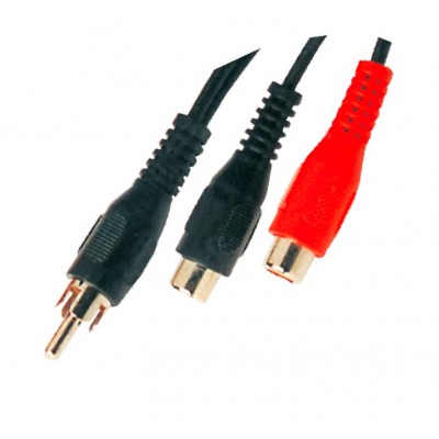 MX RCA Male Plug To MX 2 RCA Female Cord 1.5 Meter (MX-1060) - 10 Pieces Pack