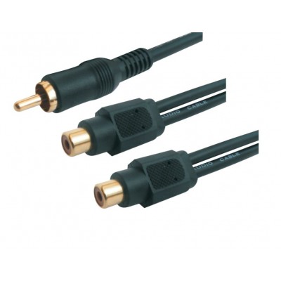 MX RCA Male Plug To MX 2 RCA Female Socket Cord High Resolution OFC Cable 0.25 Meter (MX-837M)