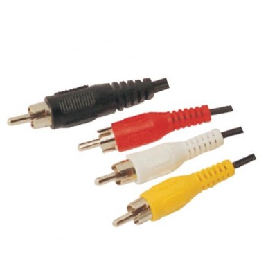 MX RCA Male Plug To MX 3 RCA Male Plug Cord 1.5 Meter (MX-712) - 10 Pieces Pack MX RCA Male Plug To MX 3 RCA Male Plug Cord 1.5 Meter (MX-712) - 10 Pieces Pack