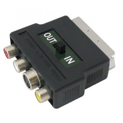 MX SCART Male Plug 21 Pin To MX 3 RCA Female Socket +S-VHS Connector with Switch (MX-211) - 10 Pieces Pack MX SCART Male Plug 21 Pin To MX 3 RCA Female Socket +S-VHS Connector with Switch (MX-211) - 10 Pieces Pack