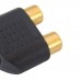 MX T Connector 2 RCA Female Socket To MX 1 RCA Male Plug Connector Gold Plated (MX-545) - 25 Pieces Pack MX T Connector 2 RCA Female Socket To MX 1 RCA Male Plug Connector Gold Plated (MX-545) - 25 Pieces Pack