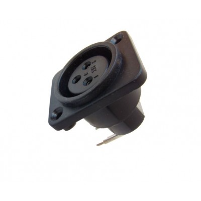 MX XLR 3 Pin MIC Female Connector Panel Mounting PCB Type (MX-388A) - 25 Pieces Pack