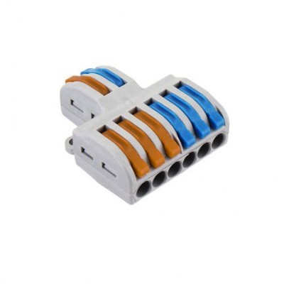 PCT-SPL-62 0.08-2.5mm 6:2 Pole Wire Connector Terminal Block with Spring Lock Lever for Cable Connection PCT-SPL-62 0.08-2.5mm 6:2 Pole Wire Connector Terminal Block with Spring Lock Lever for Cable Connection