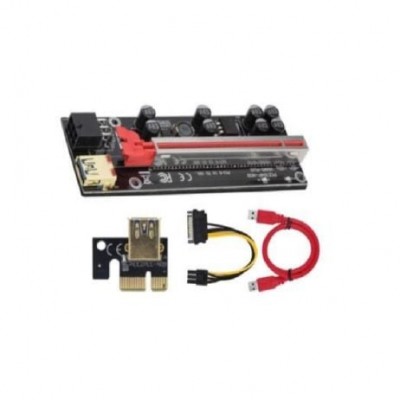 Red 009SPLUS PCI-E Riser Extender, 1X to 16X, Graphics Card, PCIE Extension Cable Adapter Single Interface