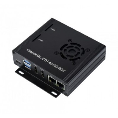 Waveshare Dual Gigabit Ethernet 5G/4G Mini-Computer Based on Raspberry Pi Compute Module 4 (NOT Included), Metal Case, with Cooling Fan (No Power Adapter) Waveshare Dual Gigabit Ethernet 5G/4G Mini-Computer Based on Raspberry Pi Compute Module 4 (NOT Included), Metal Case, with Cooling Fan (No Power Adapter)