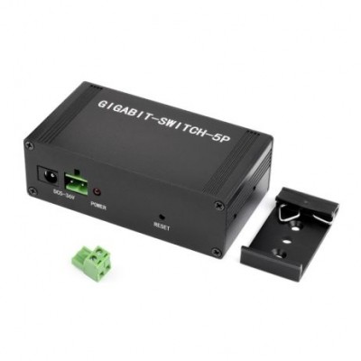 Waveshare Industrial 5P Gigabit Ethernet Switch Full-Duplex 10/100/1000M DIN Rail Mount without Power Adapter Waveshare Industrial 5P Gigabit Ethernet Switch Full-Duplex 10/100/1000M DIN Rail Mount without Power Adapter