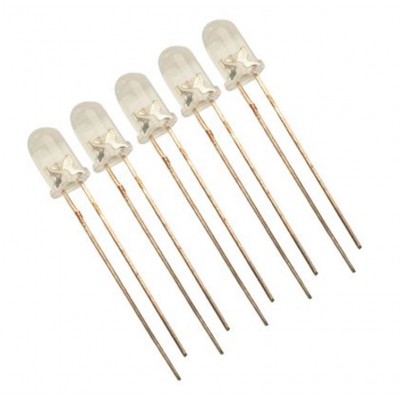 White LED - 5mm - Clear - 5 Pieces Pack