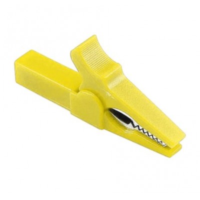 Yellow 55mm Copper Insulated Crocodile Clip Opening 10mm for Banana Plug 4mm Yellow 55mm Copper Insulated Crocodile Clip Opening 10mm for Banana Plug 4mm