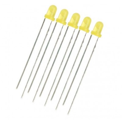 Yellow LED 3mm Diffused - 5 Pieces Pack Yellow LED 3mm Diffused - 5 Pieces Pack